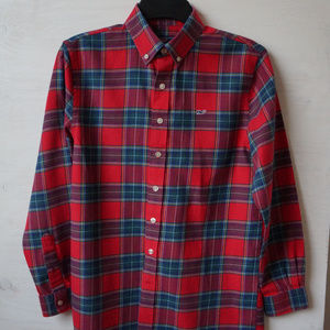 Vineyard Vines Red Tartan Holiday Plaid Shirt L
